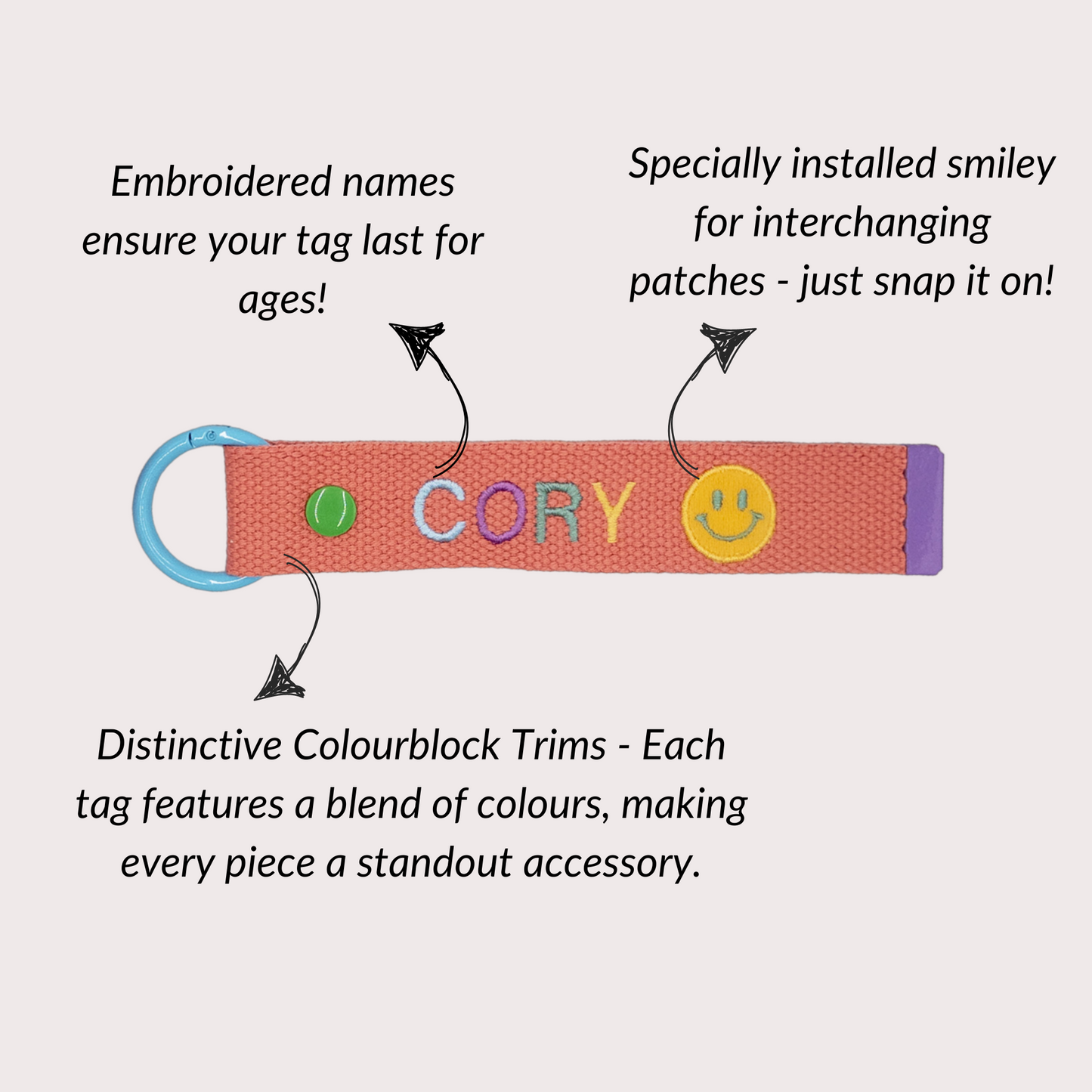 Runrascals Custom Embroidered Bag Tags